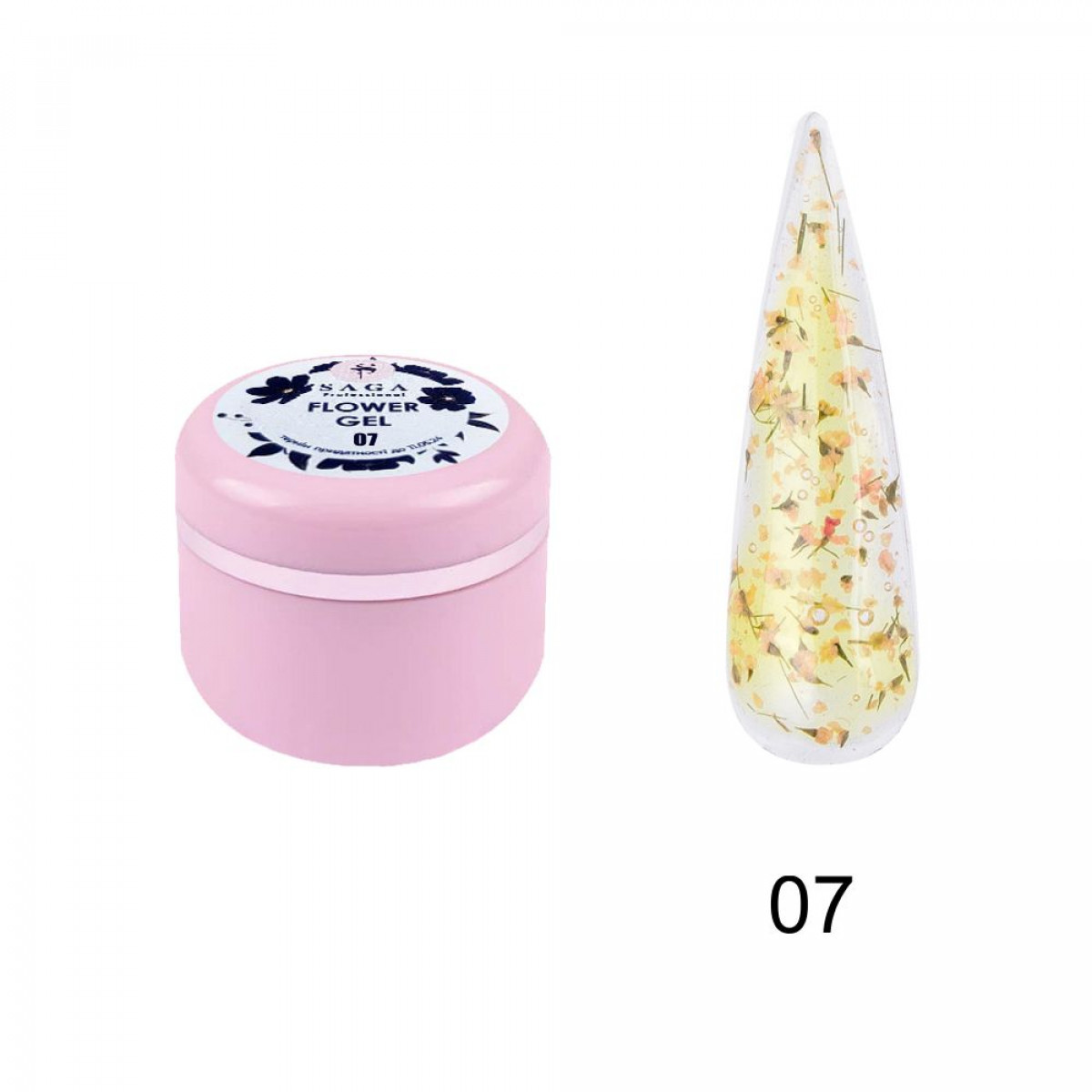 Гель з сухоцвітом Saga Professional Flower Fairy Gel № 07, 5 г, фото 1