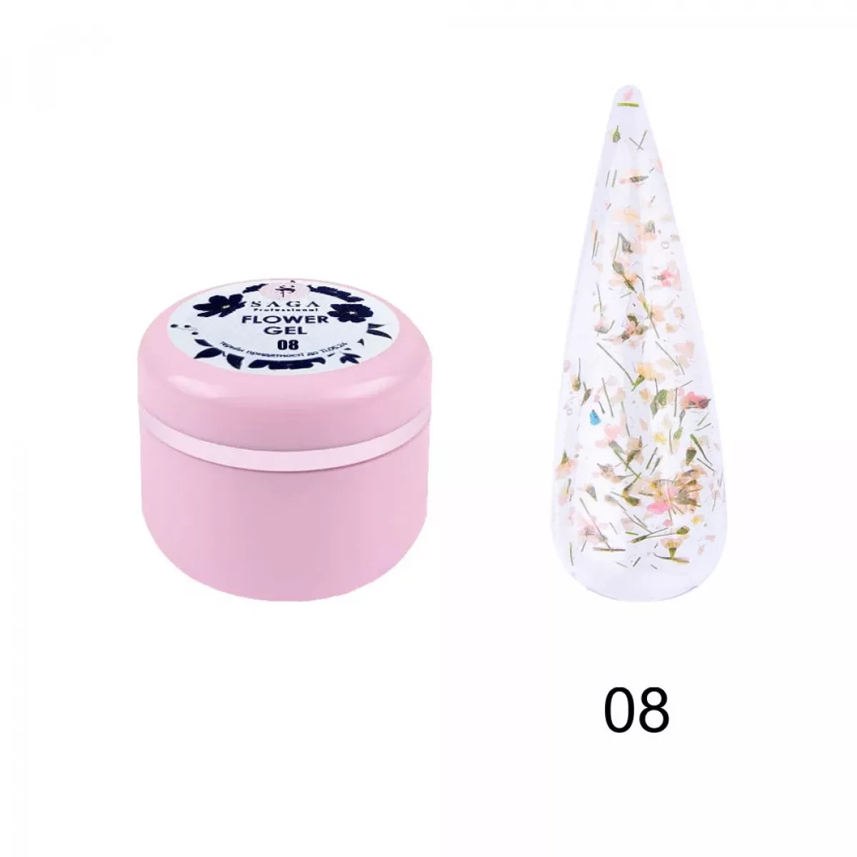 Гель з сухоцвітом Saga Professional Flower Fairy Gel № 08, 5 г, фото 1