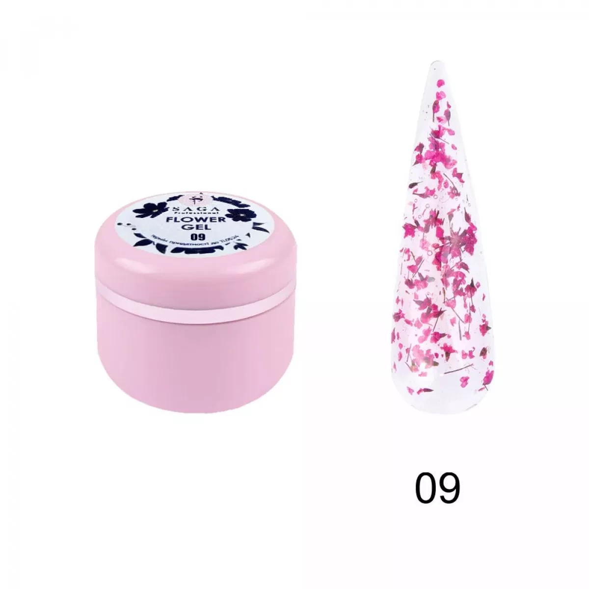 Гель з сухоцвітом Saga Professional Flower Fairy Gel № 09, 5 г, фото 1