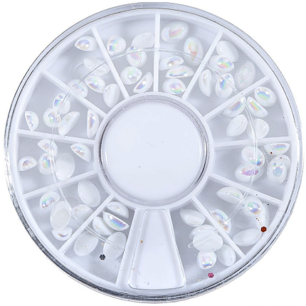 Перли в каруселі овал білий хамелеон, фото 1