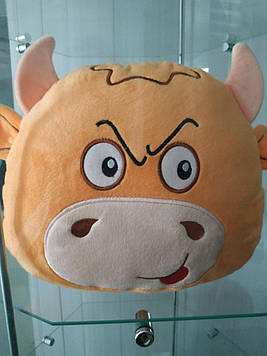 Декоративна подушка Корівка 30х30 см Подушка для дивана Декоративна дитяча подушка Подушка для декору рудий