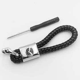 Брелок для ключів шкіряний косичка для MAZDA (Мазда)