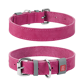 Нашийник для собак шкіряний WAUDOG Classic Ширина 12 мм., Довжина 21-29 см, Рожевий
