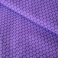 Тканина бязь польська дрібні квіти білі на фіолетовому тлі, ш. 160 см