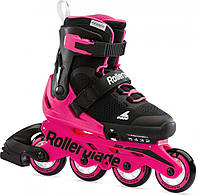 Роликові ковзани дитячі Rollerblade Microblade Girl Neon/Pink розсувні ролики для дівчинки