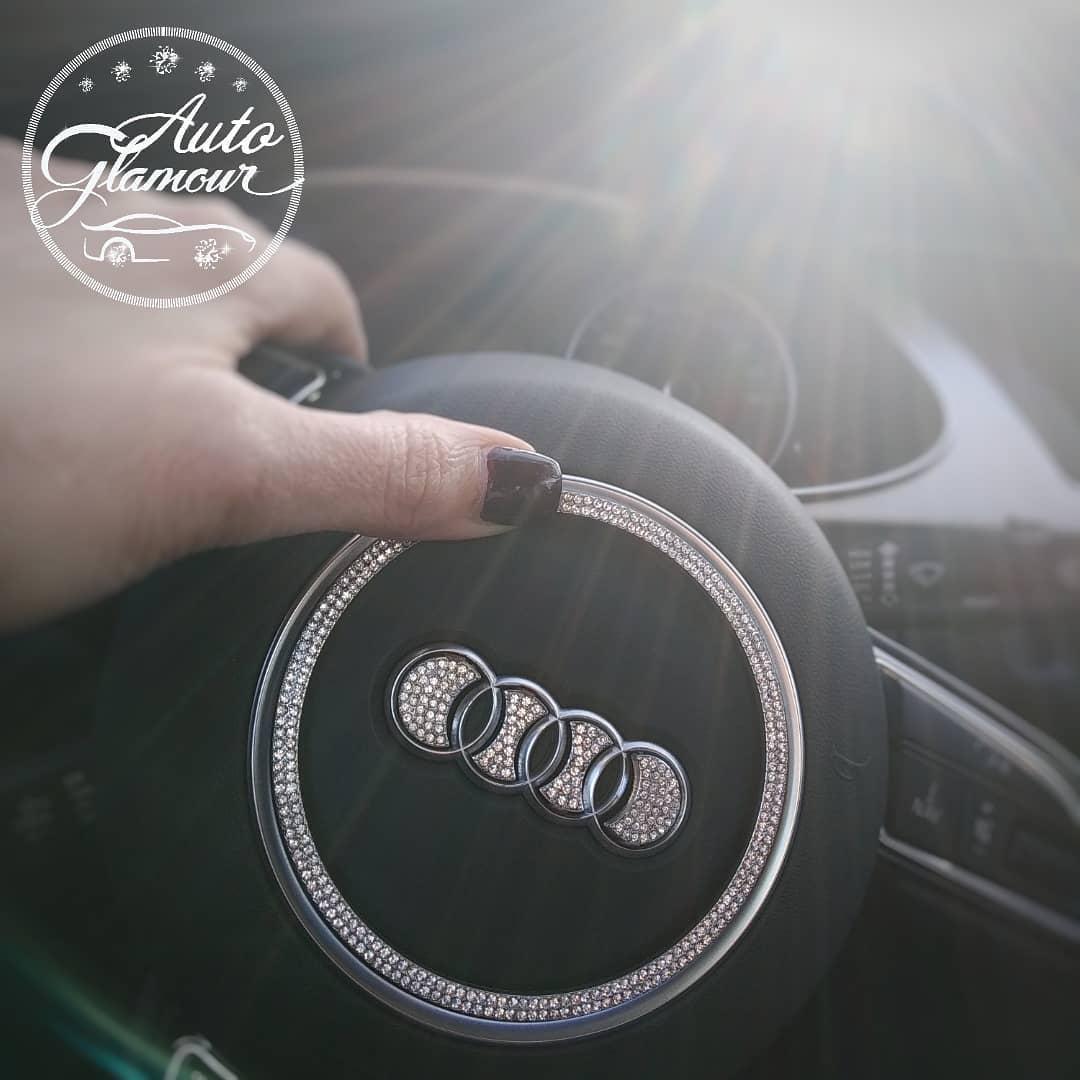 Наклейка на кермо Логотип авто зі стразами, Audi, фото 1