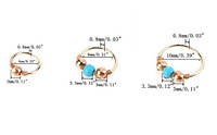 Пірсинг кільце в ніс набір 3 шт., сережка з кульками, 6 мм, 8 мм і 10 мм рожеве золото з бірюзовою бусиною