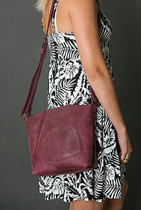 Жіночий шоппер Діамант з натуральної шкіри колір Бордо