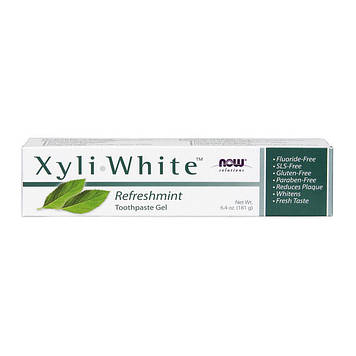 Зубна паста-гель Now Foods Xyli White Toothpaste Gel (181 g, refreshmint)