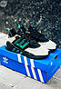 Чоловічі кросівки Adidas EQT SUPPORT Black Green Адідас еквіпмент супорт чорно-білі c зеленим сітка В'єтнам, фото 4