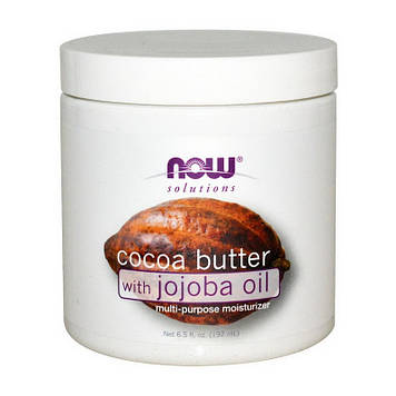 Масло какао з маслом жожоба Нау Фудс / Now Foods Cocoa Butter with Jojoba Oil (192 ml)