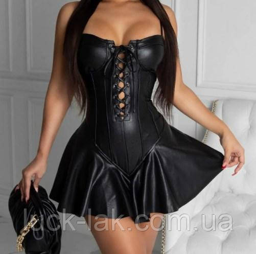 Плаття кльош, екошкіра "Wendy", фото 1