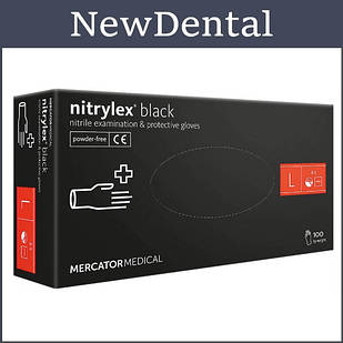 Рукавички нітрилові Nitrylex Black "L" чорні (Нитрилекс) неопудрені, рукавички нітрилові - 100 шт/уп