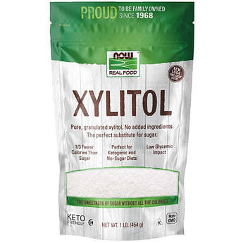 Ксиліт Now Foods Real Food Xylitol ксилитол натуральний підсолоджувач цукрозамінник 454 г