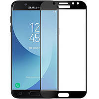 Защитное стекло Samsung Galaxy J730 J7 2017 Самсунг на экран клеится по всей поверхности черный 2.5D Full Glue