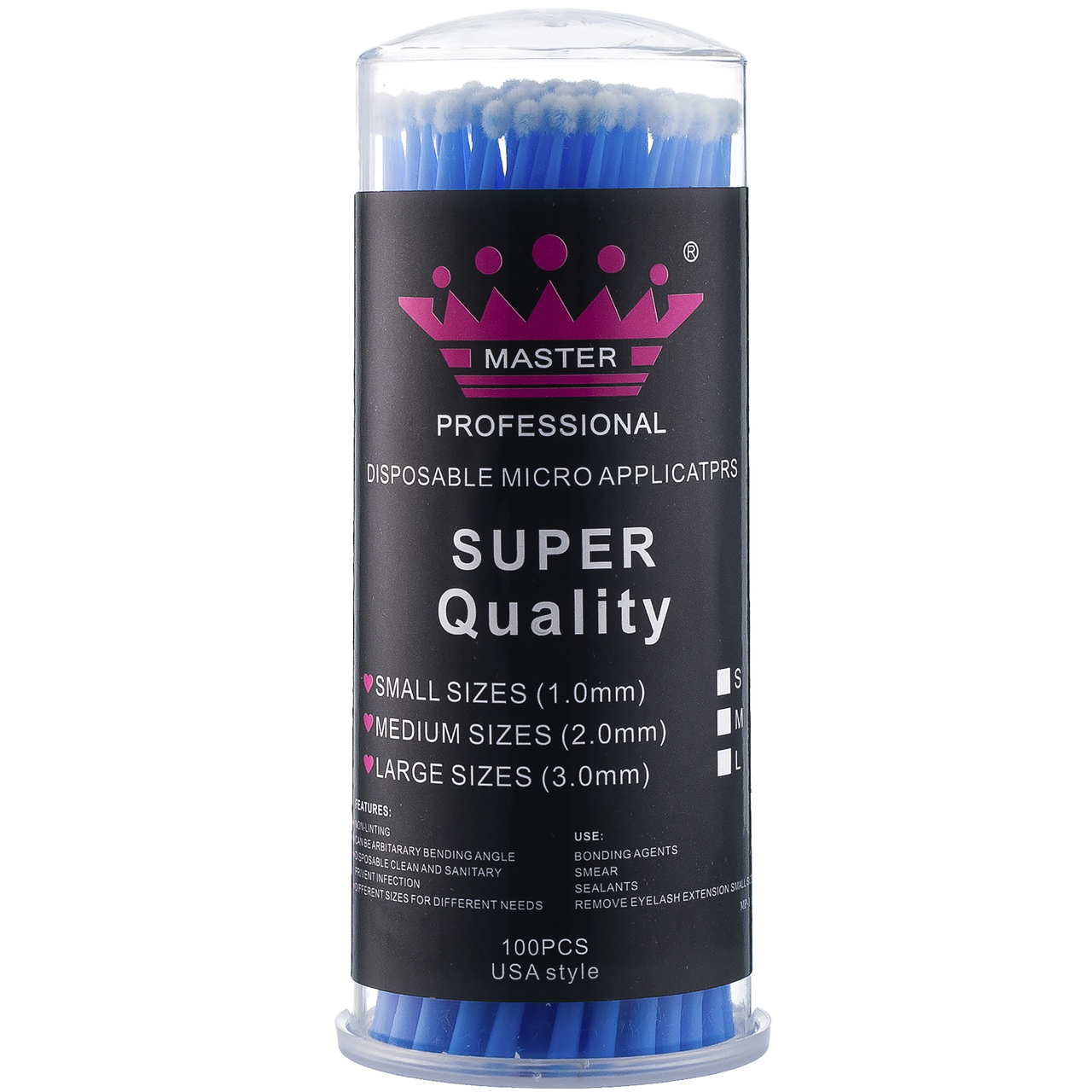 Микробраш для вій Master Professional розмір L, 100 шт. (в асортименті)