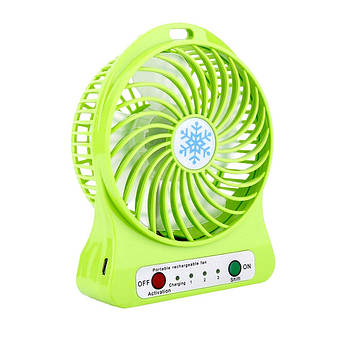 Вентилятор настільний Mini Fan XSFS-01 з акумулятором 18650 салатовий S