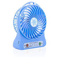 Вентилятор настільний Mini Fan XSFS-01 з акумулятором 18650 синій S