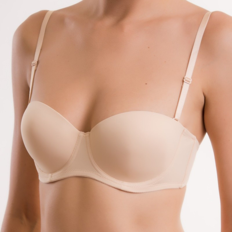Бюстгальтер жіночий гладкий Acousma Push-Up колір беж Розмір 80C 85C, фото 1