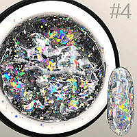 ГЛІТТЕРНИЙ ГЕЛЬ SAGA PROFESSIONAL GALAXY GLITTER 04 ПРОЗОРИЙ З РАЙДУЖНИМИ ЧАСТИНКАМИ