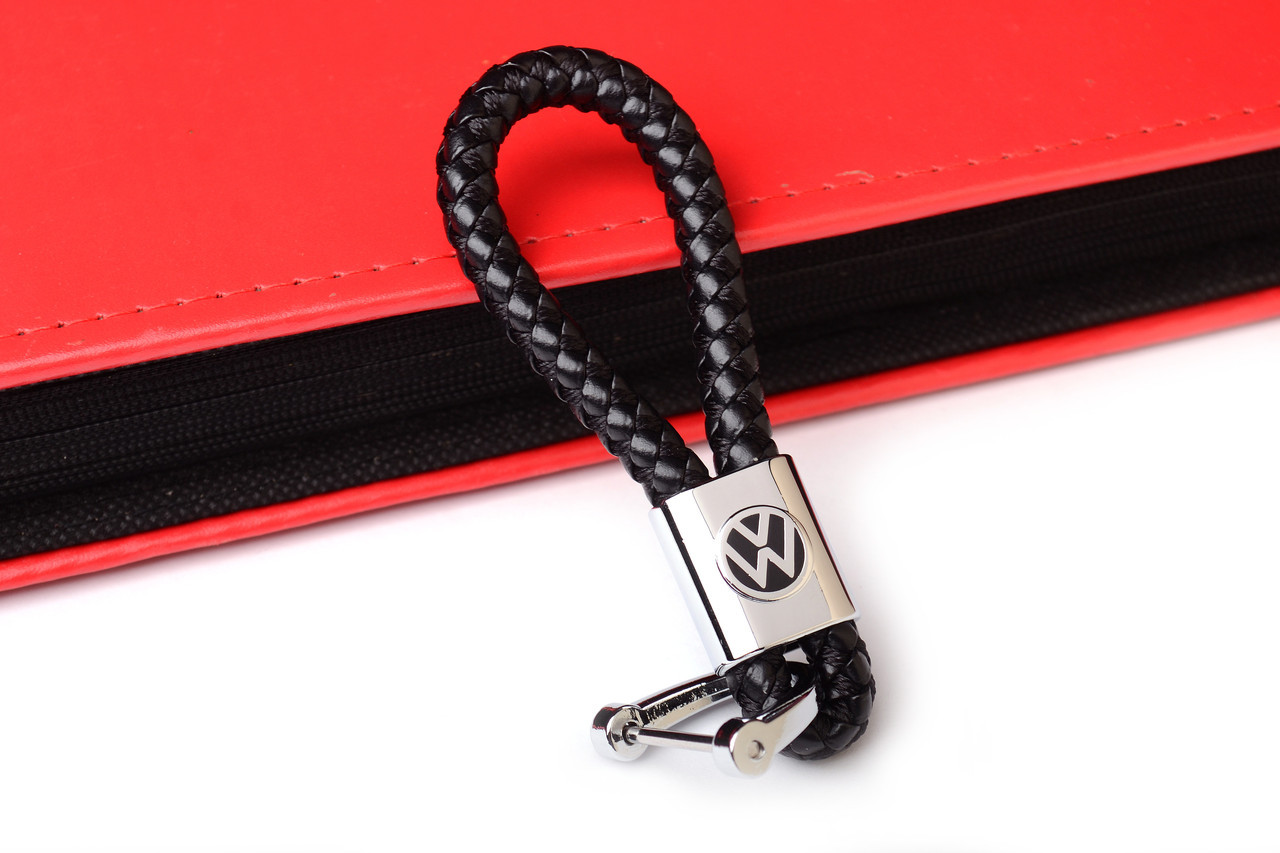 Брелок плетёнка с логотипом авто, брелок для ключей авто Volkswagen