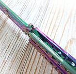 Ніж метелик балісонг тренувальний Tanto різнокольровий градієнт, в чохлі, фото 4