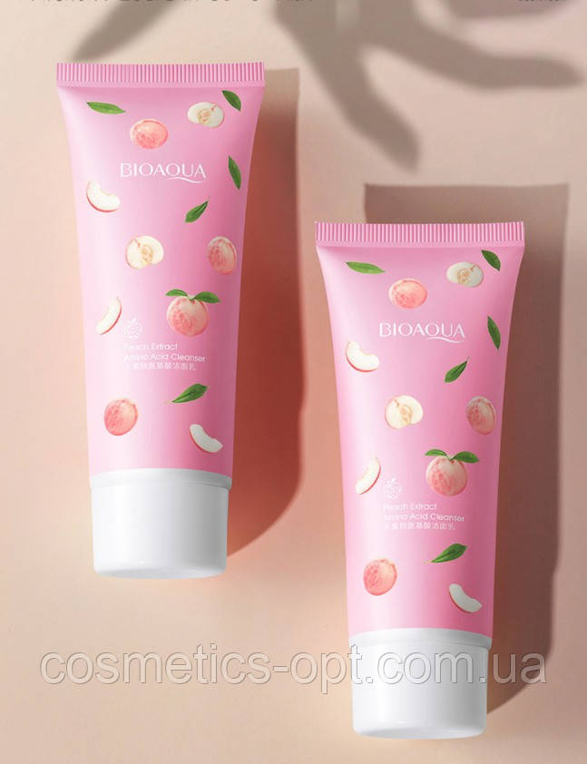 Персиковий скраб для обличчя та тіла з ферментом лактокока Bioaqua Peach Extract Lactococcus Ferment, 250 g
