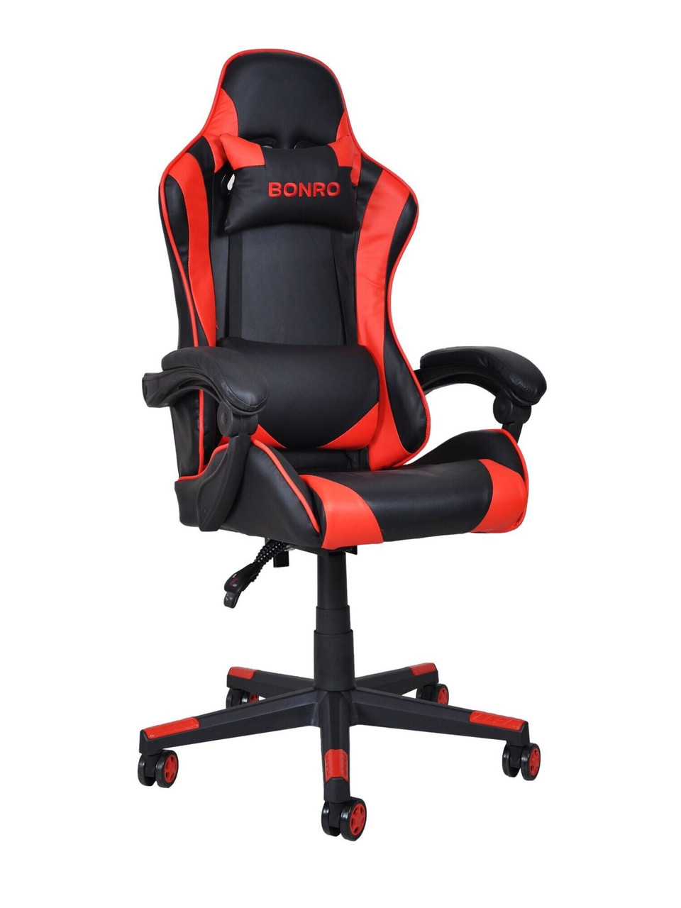 Крісло ігрове геймерське Bonro B-2013-2, чорне з червоним
