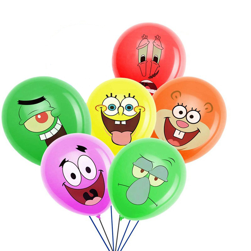 Набір повітряних куль із латексу 12" тематики Spongebob 6 штук