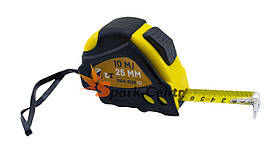 Рулетка 10м x 25мм з магнітним зацепом і автоматичною фіксацією