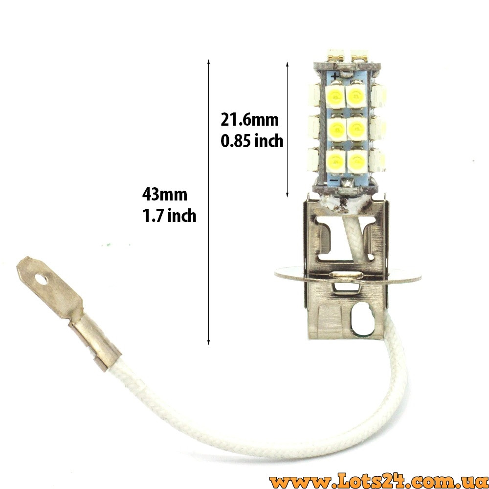 Автолампи H3 26 LED 6000K світлодіодні лампочки для авто краще за галогенові та ксенонові