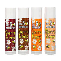 Sierra Bees, набір органічних бальзамів для губ, 4 штуки, вага: 4,25 г (0,15 унції) кожен