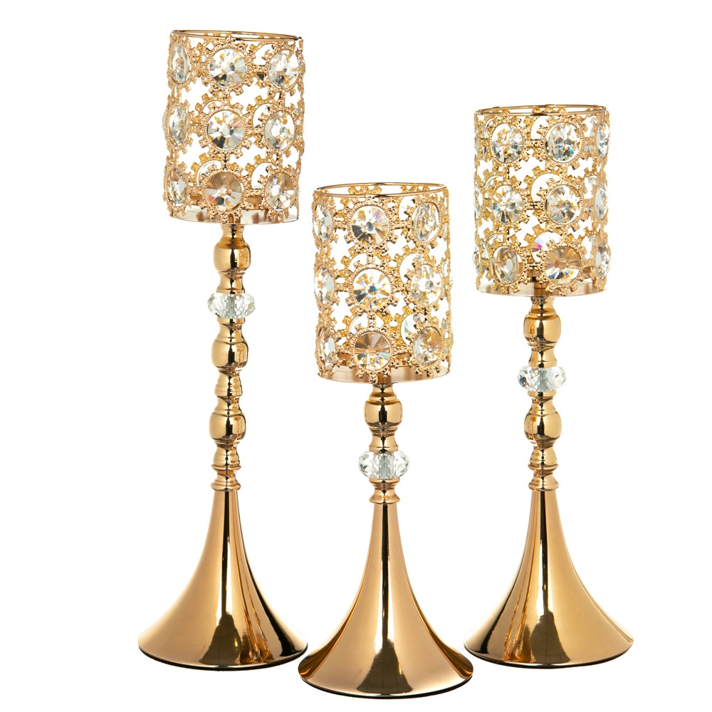 Набір свічників "Патриція" (3 шт.) матеріал метал, колір золото (2009-058)