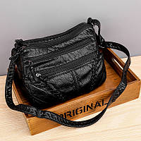 Мягкая черная сумка через плече, маленькая сумочка из кожзама, AL-3755-10