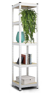 Стелаж з полицями 1800х400х400мм, 150кг, 5 полиць з ДСП/МДФ оцинкований для балкона, горища, комори