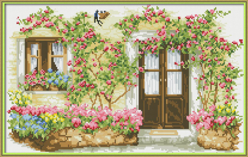 Набір алмазной мозаїки вишивання NKF Будинок в трояндах F0058, фото 1