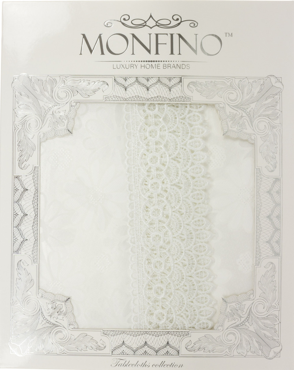 Скатертина синтет. 160х220см білі мережива №KDK191-A/5137/MF8245(20)