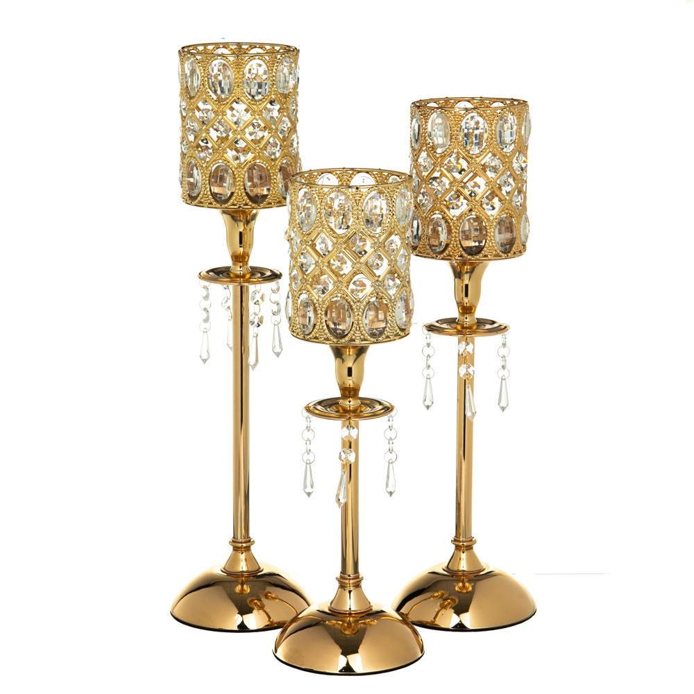 Набір свічників "Домінка" (3 шт.) матеріал метал, колір золото (2009-052)