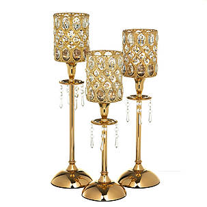 Набір свічників "Домінка" (3 шт.) матеріал метал, колір золото (2009-052), фото 1