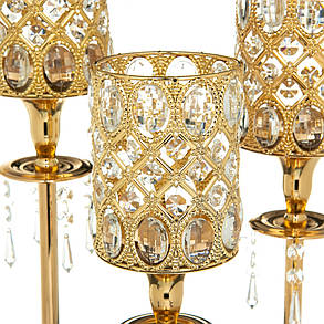 Набір свічників "Домінка" (3 шт.) матеріал метал, колір золото (2009-052), фото 2