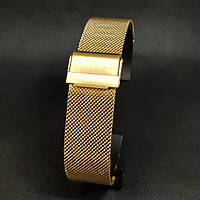 Браслет Міланська Петля (жовте золото) для наручних годинників (18, 20, 22, 24 мм) ремінець сталевий