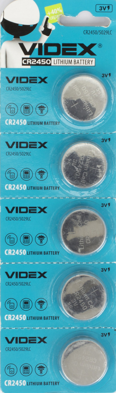 Батарейка Videx CR2450/5bl(5)(100)