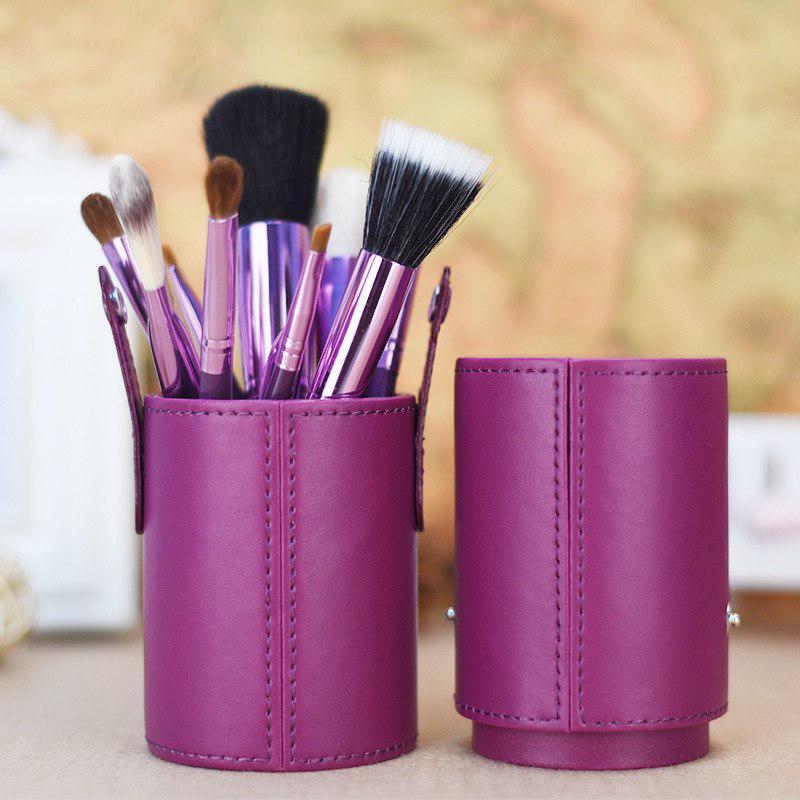 Mac Cosmetics фіолетові пензлі в тубусі для професійного візажиста, фото 1