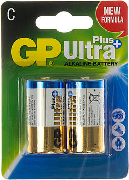 Батарейки GP Ultra Plus 14AUP-U2 LR-14/блістер 2шт (10)(80)