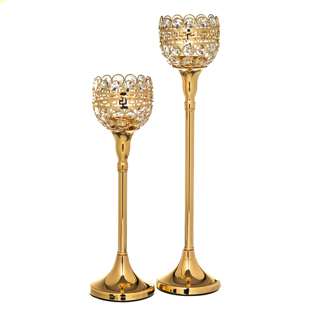 Набір свічників "Грація" (2 шт.) матеріал метал, колір золото (2009-050)