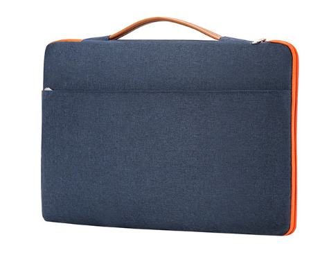 Сумка для ноутбука синя 15,6" з помаранчевою блискавкою Slim Orang чохол з ручкою до ноутбуку 15 дюймів синій, фото 1