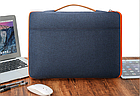 Сумка для ноутбука чорна з помаранчевою блискавкою Slim Orang 13,3" чохол для ноутбуку 13 дюймів, фото 10