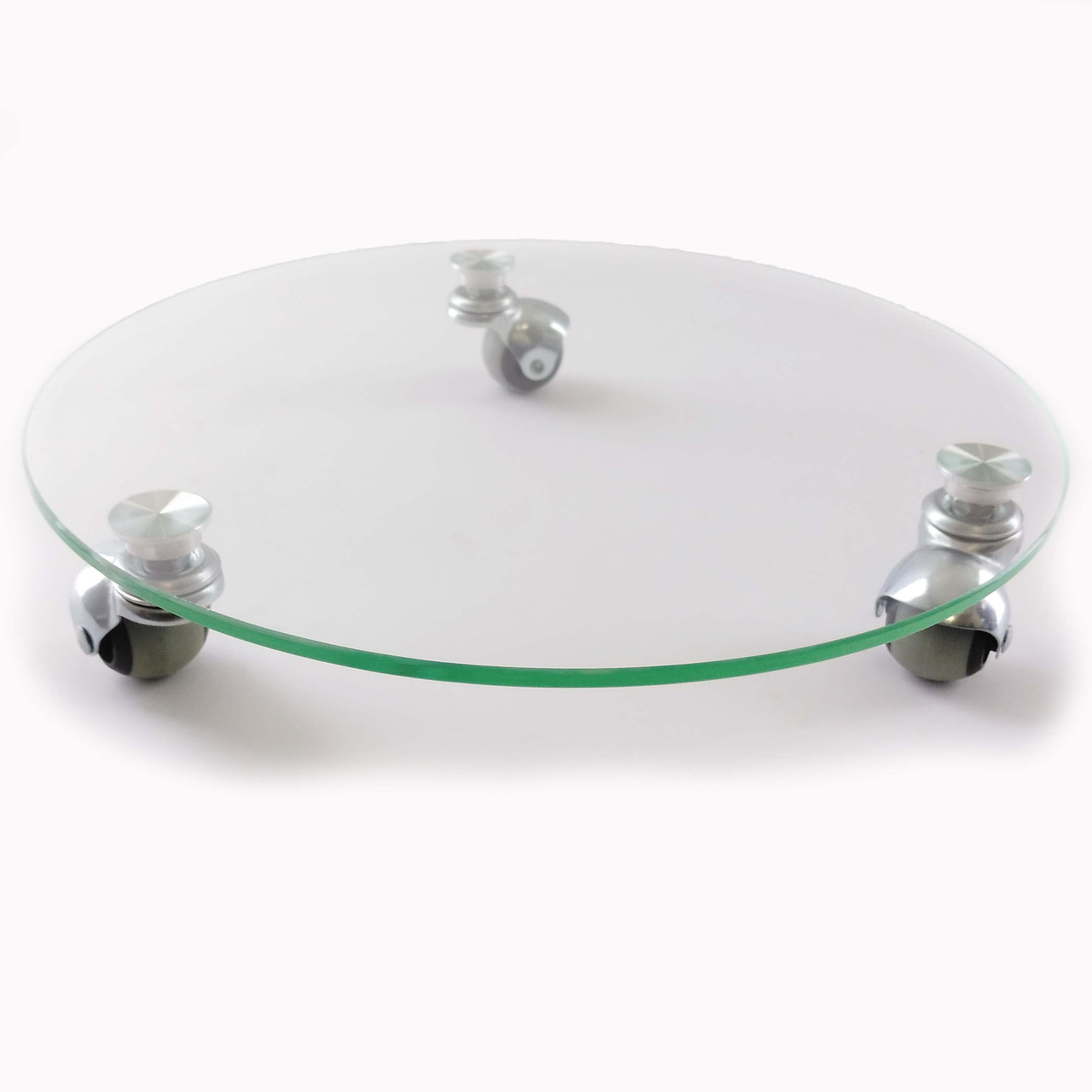 Підставки для квітів Ø300 мм зі скла підлогові на коліщатках COMMUS ULTRA III 40 c8-10rez - прозора (Clear), фото 1