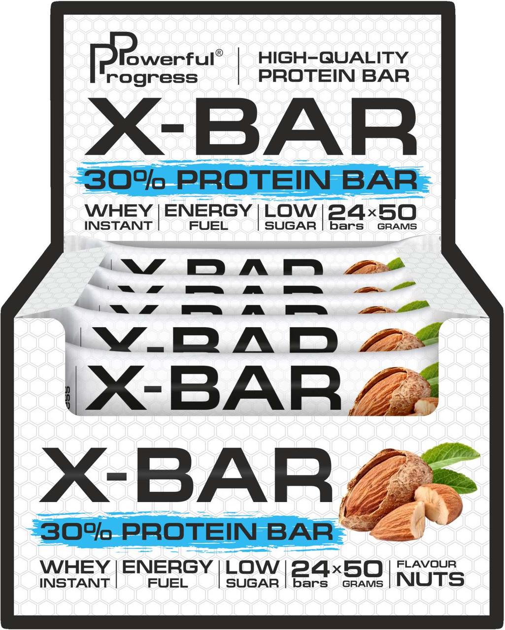 Протеїновий батончик Powerful Progress X-Bar – 30% Mega Pack 24x50g