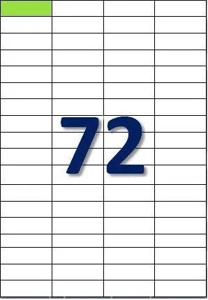 Етикетки самоклеючі 52,5×16,5 мм - 72 шт на аркуші А4 (100 аркушів)